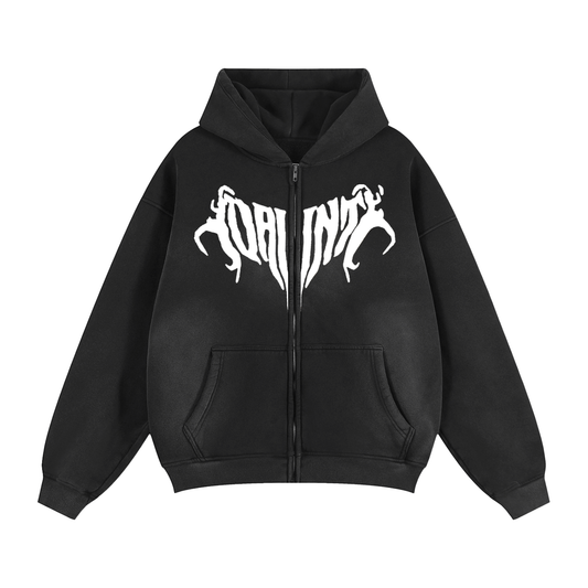Daunt Origins Zip Up Hoodie | White