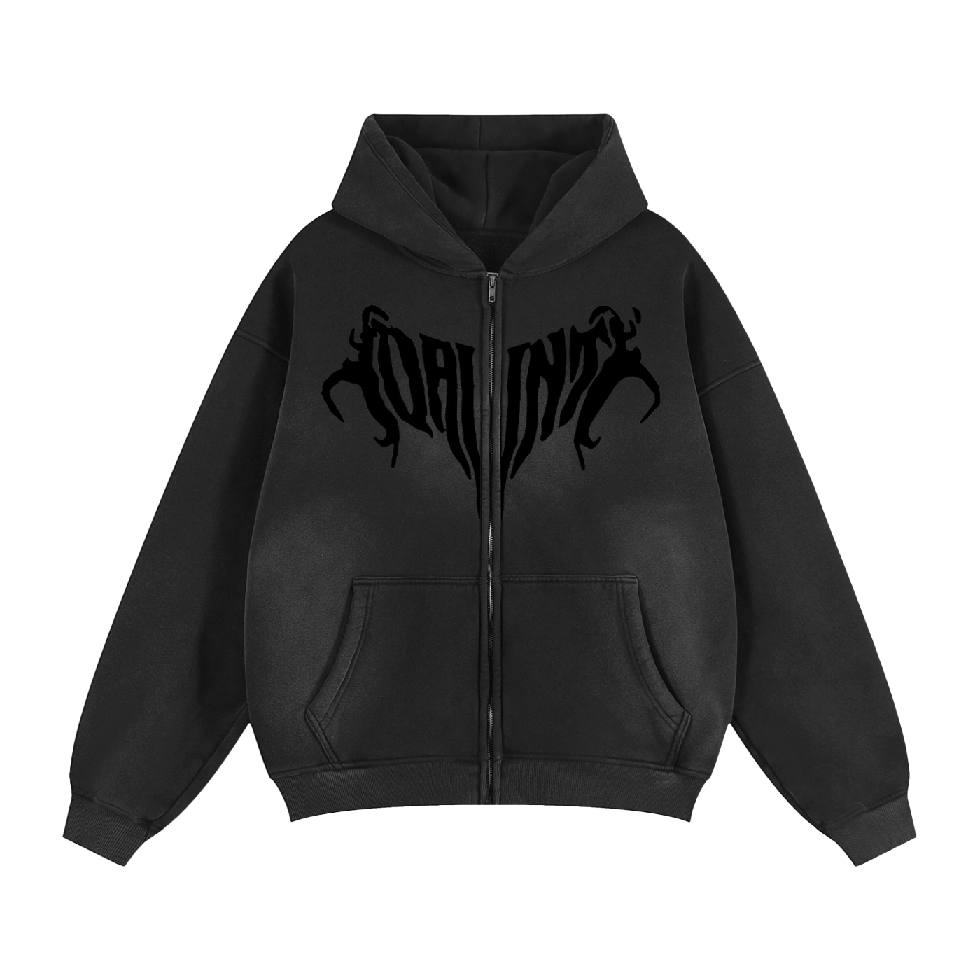 Daunt Origins Zip Up Hoodie | Black