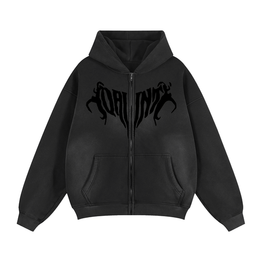 Daunt Origins Zip Up Hoodie | Black